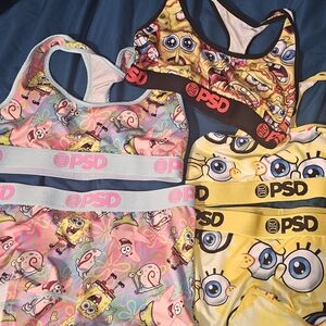 PSD Spongebob Character Sports Bras - Multicolor Set New